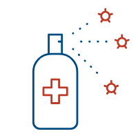 Wired outline of anti-bacterial spray